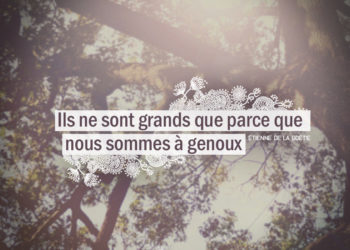 Ils ne sont grands que parce que nous sommes à genoux - Citation Etienne de la Boétie