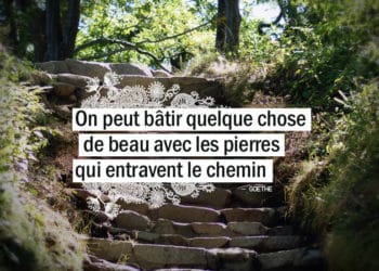 On peut bâtir quelque chose de beau avec les pierres qui entravent le chemin. GOETHE - Graine d'Eden citation