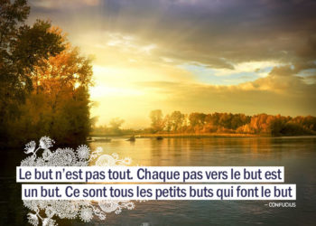 Le but n'est pas tout. Chaque pas vers le but est un but. Ce sont tous les petits buts qui font le but. CONFUCIUS - Graine d'Eden