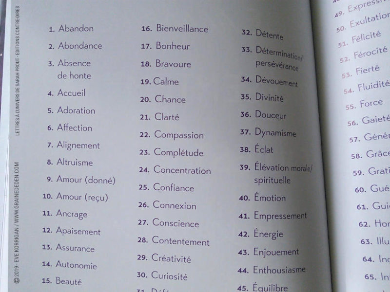 Lettres à l'Univers de Sarah Prout Review et avis - Graine d'Eden Développement personnel, spiritualité, livre tarots et oracles cartes divinatoires, Bibliothèques des Oracles, avis, présentation, review , revue